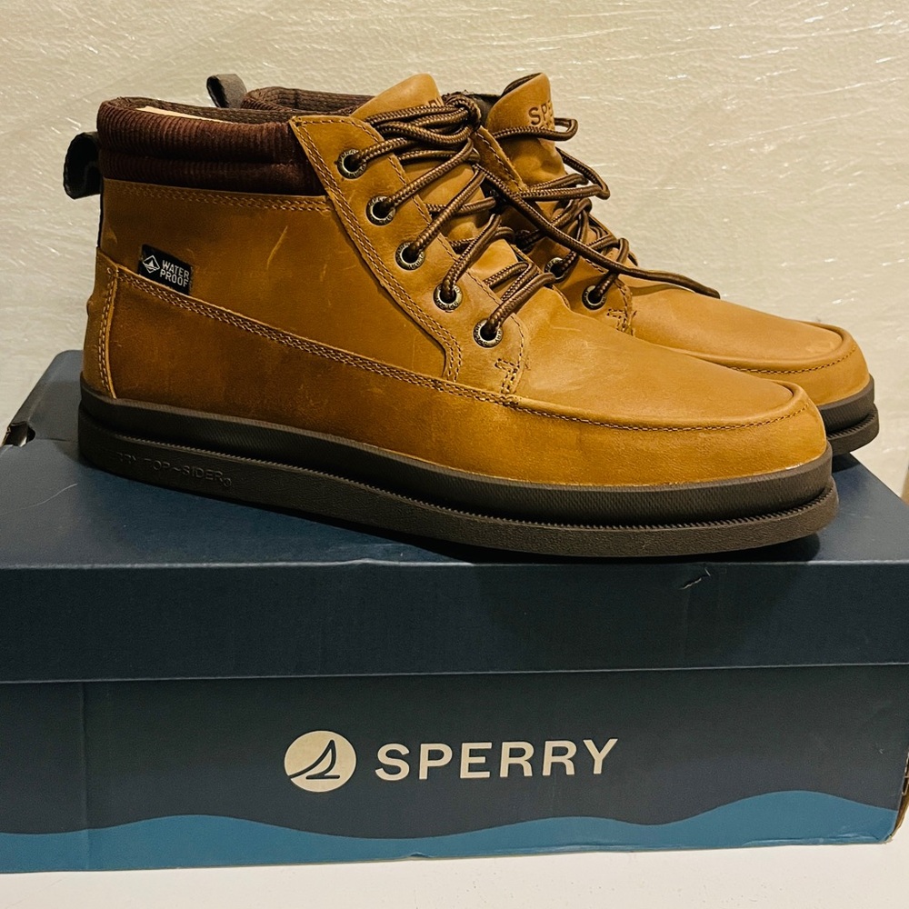 Sperry NWT Men's Wheat/Tan Leather Chukka Boots - Picture 7 of 14
